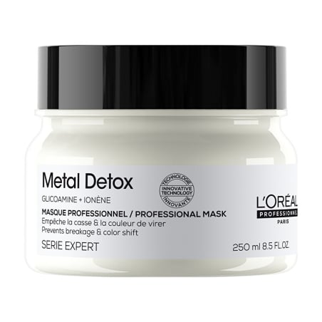 Maska pro barvené a poškozené vlasy, pro lesk vlasů, déletrvající barvu, bohatá textura Serie Expert Metal Detox Aveda - 150 ml