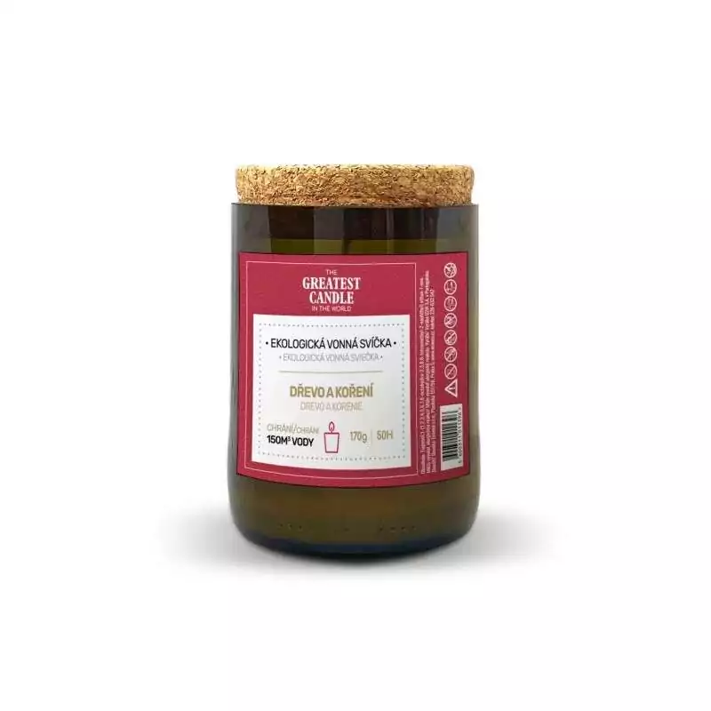 Svíčka v lahvi od vína dřevo a koření The Greatest Candle - 170 g Svíčka v lahvi od vína dřevo a koření The Greatest Candle - 170 g