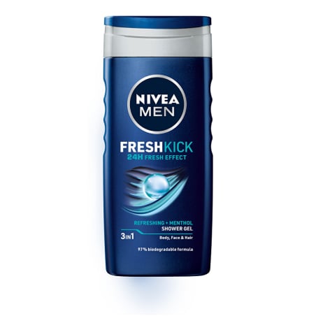 Sprchový gel na tvář, tělo a vlasy Men Fresh Kick Nivea - 250 ml