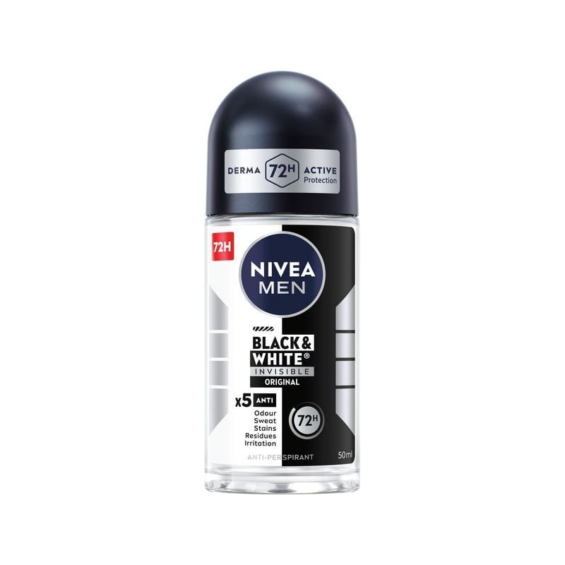 Kuličkový antiperspirant pro muže Invisible For Black & White Original Nivea - 50 ml Kuličkový antiperspirant pro muže Invisible For Black & White Original Nivea - 50 ml
