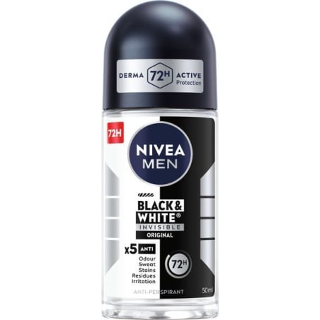 Kuličkový antiperspirant pro muže Invisible For Black & White Original Nivea - 50 ml