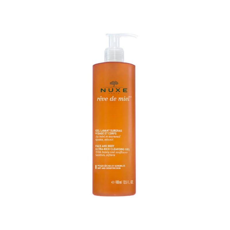 Zvláčňující sprchový gel na tělo i obličej Reve de Miel (Face and Body Ultra-Rich Cleansing Gel) Nuxe - 400 ml Zvláčňující sprchový gel na tělo i obličej Reve de Miel (Face and Body Ultra-Rich Cleansing Gel) Nuxe - 400 ml
