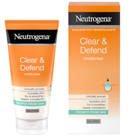 Hydratační krém bez obsahu oleje s kyselinou salicylovou Clear & Defend (Oil-Free Moisturiser) Neutrogena - 50 ml