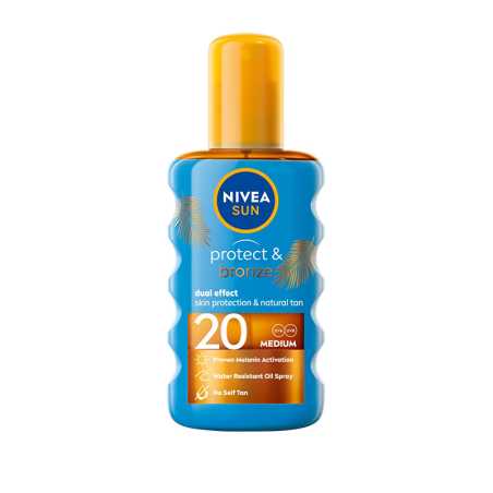 Olej na opalování ve spreji podporující zhnědnutí SPF 20 Sun (Protect & Bronze Oil) Nivea - 200 ml