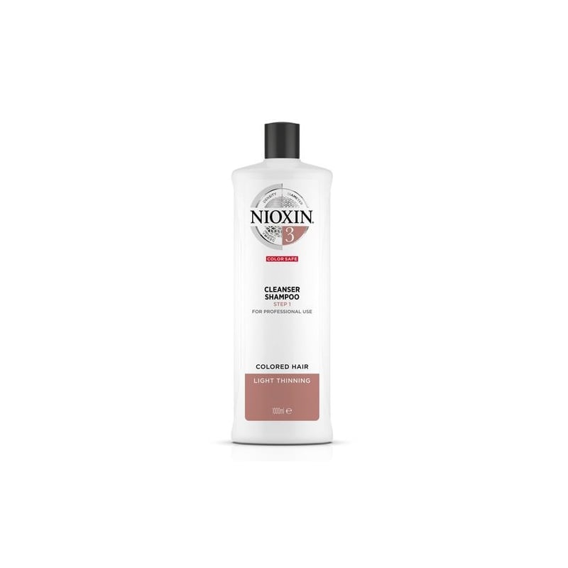 Čisticí šampon pro jemné barvené mírně řídnoucí vlasy System 3 (Shampoo Cleanser System 3) Nioxin - 1000 ml