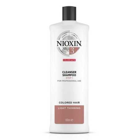 Čisticí šampon pro jemné barvené mírně řídnoucí vlasy System 3 (Shampoo Cleanser System 3) Nioxin - 1000 ml