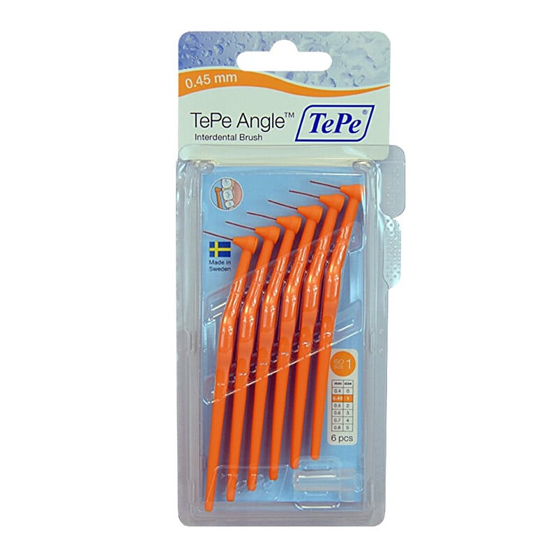 Mezizubní kartáčky Angle TePe / Varianta: 0,45mm oranžový - 6 ks Mezizubní kartáčky Angle TePe / Varianta: 0,45mm oranžový - 6 ks