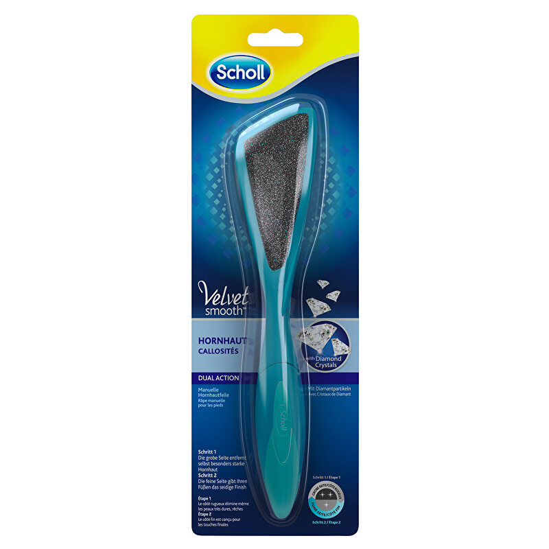 Manuální pilník na chodidla s diamantovými krystalky Velvet Smooth Dual Action Scholl Manuální pilník na chodidla s diamantovými krystalky Velvet Smooth Dual Action Scholl