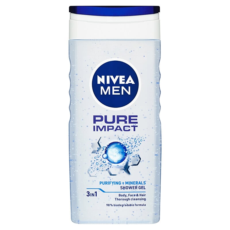Energizující sprchový gel Men Pure Impact (Shower Gel) Nivea - 500 ml Energizující sprchový gel Men Pure Impact (Shower Gel) Nivea - 500 ml