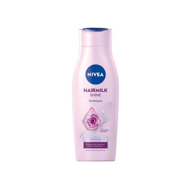 Pečující šampon s mléčnými a hedvábnými proteiny na unavené vlasy bez lesku Hairmilk Shine (Care Shampoo) Nivea - 400 ml Pečující šampon s mléčnými a hedvábnými proteiny na unavené vlasy bez lesku Hairmilk Shine (Care Shampoo) Nivea - 400 ml