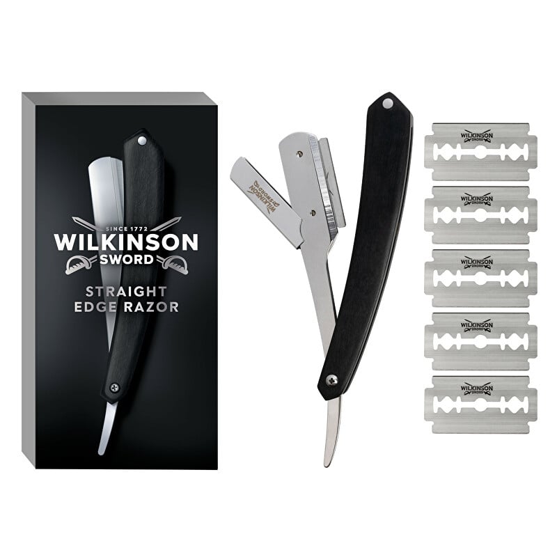 Břitva Cut Throat + náhradní žiletky Double Edge Blades Wilkinson Sword - 5 ks Břitva Cut Throat + náhradní žiletky Double Edge Blades Wilkinson Sword - 5 ks