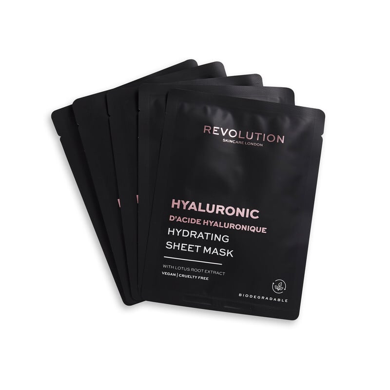 Sada pleťových masek Biodegradable (Hydrating Hyaluronic Acid Sheet Mask) Revolution Skincare Sada pleťových masek Biodegradable (Hydrating Hyaluronic Acid Sheet Mask) Revolution Skincare