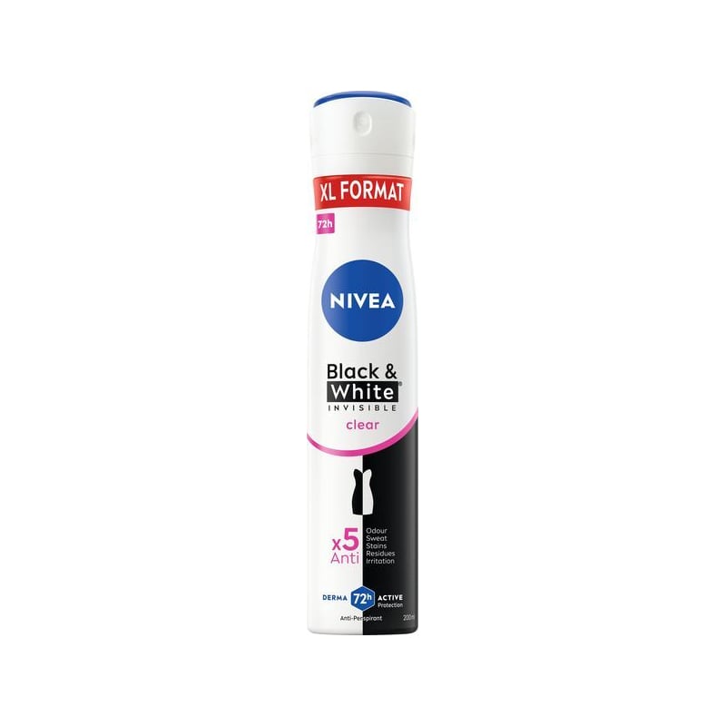 Antiperspirant ve spreji Black & White Clear Nivea - 200 ml Antiperspirant ve spreji Black & White Clear Nivea - 200 ml