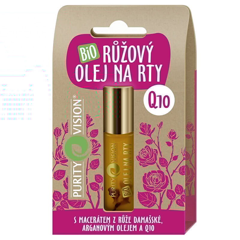 Bio Růžový olej na rty Q10 Purity Vision - 10 ml Bio Růžový olej na rty Q10 Purity Vision - 10 ml