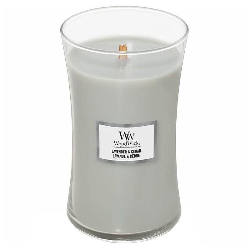 Vonná svíčka váza velká Lavender & Cedar WoodWick - 609,5 g Vonná svíčka váza velká Lavender & Cedar WoodWick - 609,5 g