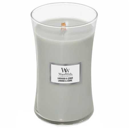Vonná svíčka váza velká Lavender & Cedar WoodWick - 609,5 g