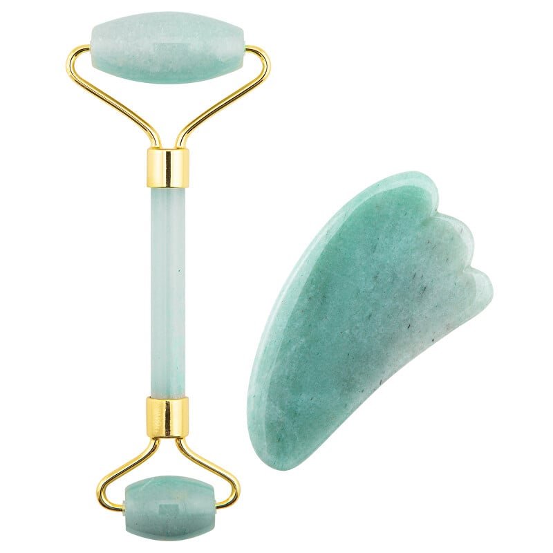 Masážní váleček a destička Guasha jadeit (Green Aventurine Jade Roller & Gua Sha Set) Palsar 7 Masážní váleček a destička Guasha jadeit (Green Aventurine Jade Roller & Gua Sha Set) Palsar 7
