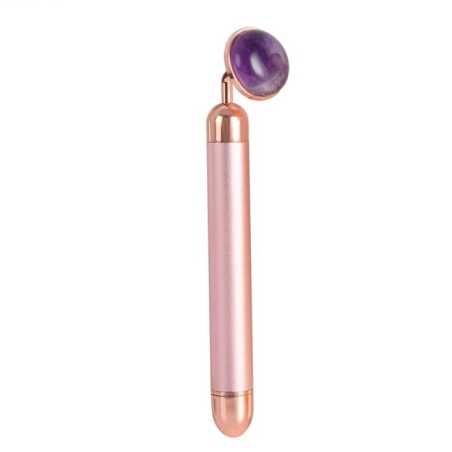 Elektrické masážítko na obličej s minerálem (Jade Roller Massager Electric Pink Handle and Amethyst Jade) Palsar 7