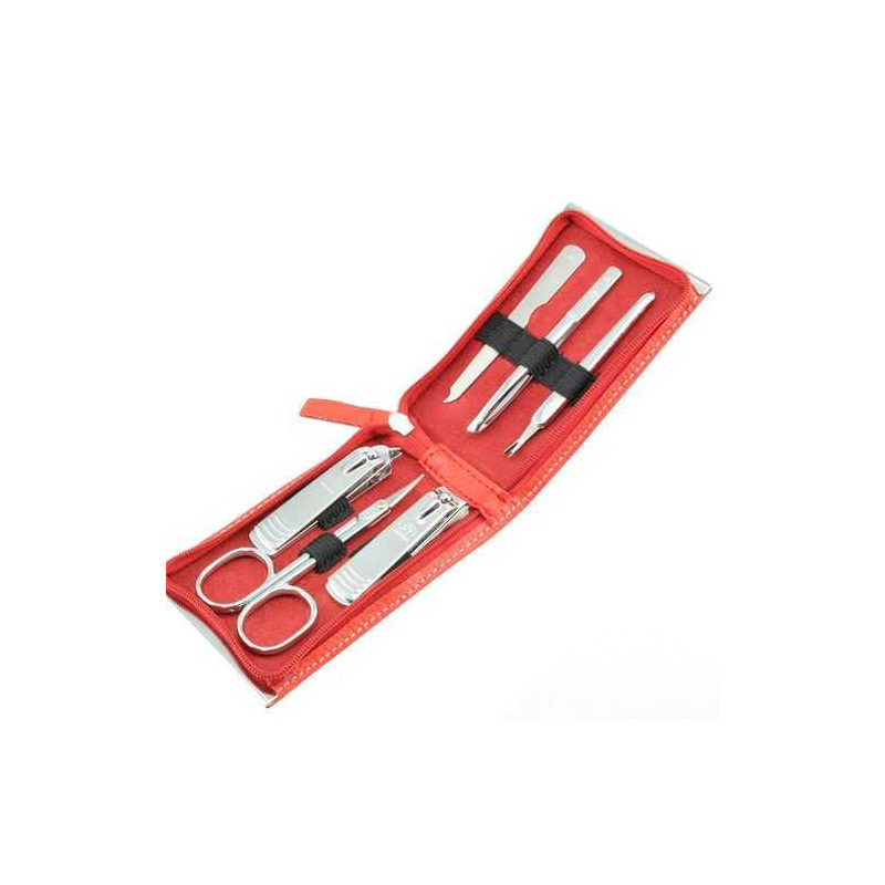 Manikúrní set Red / Three Seven - 6 nástrojů Manikúrní set Red / Three Seven - 6 nástrojů