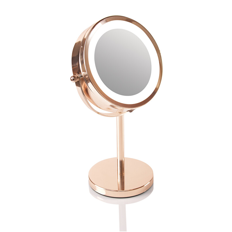 Oboustranné kosmetické zrcátko (Rose Gold Mirror) Rio-Beauty