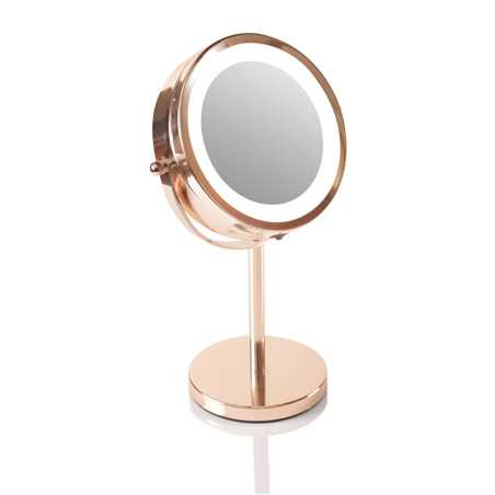 Oboustranné kosmetické zrcátko (Rose Gold Mirror) Rio-Beauty