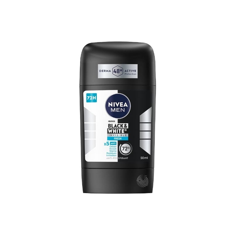 Tuhý antiperspirant Black & White Invisible Fresh Nivea - 50 ml Tuhý antiperspirant Black & White Invisible Fresh Nivea - 50 ml