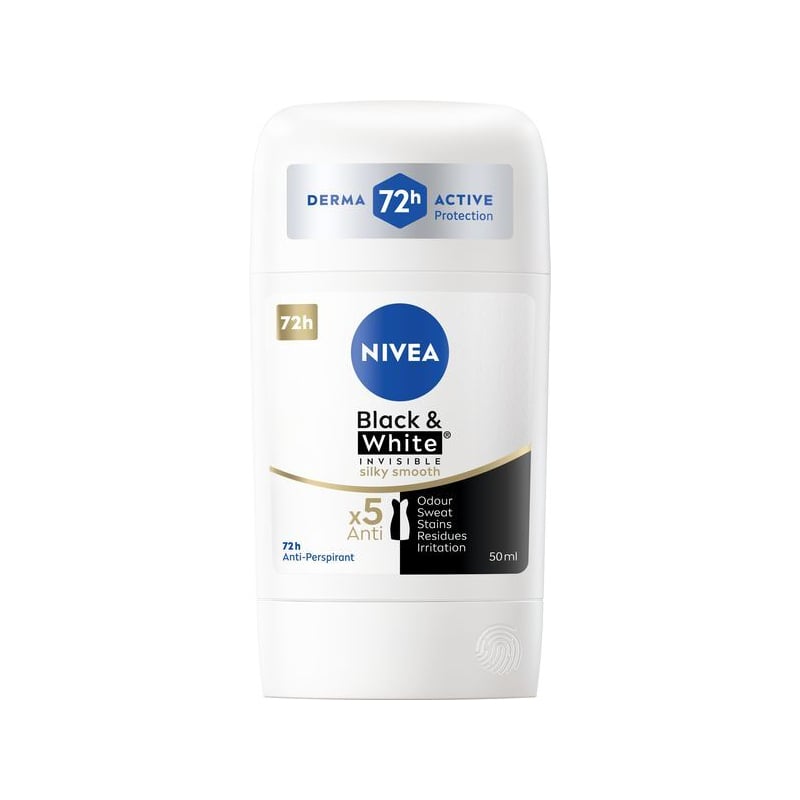 Tuhý antiperspirant Black & White Invisible Silky Smooth Nivea - 50 ml Tuhý antiperspirant Black & White Invisible Silky Smooth Nivea - 50 ml