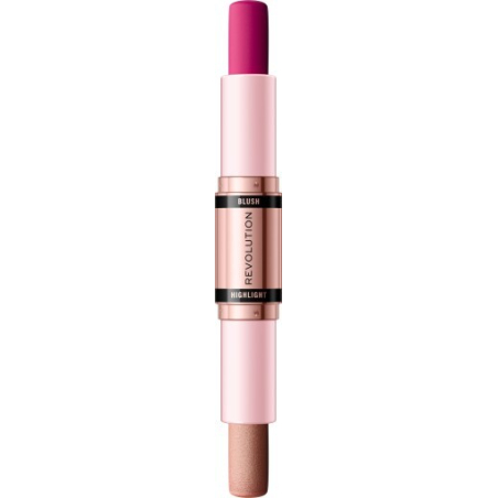 Tvářenka a rozjasňovač 2v1 (Blush & Highlight Stick) Revolution / Odstín: Champagne Shine - 8,6 g