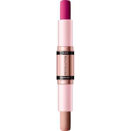 Tvářenka a rozjasňovač 2v1 (Blush & Highlight Stick) Revolution / Odstín: Mauve Glow - 8,6 g
