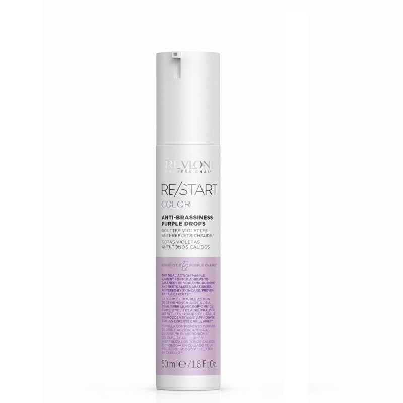 Fialové kapky pro blond vlasy Restart Color (Anti-Brassiness Purple Drops) Revlon Professional - 50 ml Fialové kapky pro blond vlasy Restart Color (Anti-Brassiness Purple Drops) Revlon Professional - 50 ml