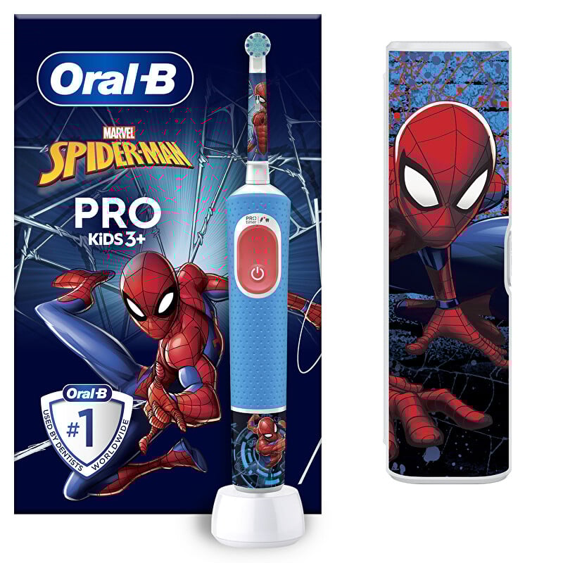 Elektrický zubní kartáček s cestovním pouzdrem Vitality Pro Kids Spiderman Oral B Elektrický zubní kartáček s cestovním pouzdrem Vitality Pro Kids Spiderman Oral B