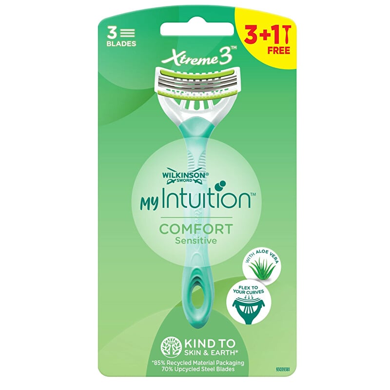 Jednorázový holicí strojek pro ženy My Intuition Comfort Sensitive 3 + Wilkinson Sword - 1 ks Jednorázový holicí strojek pro ženy My Intuition Comfort Sensitive 3 + Wilkinson Sword - 1 ks