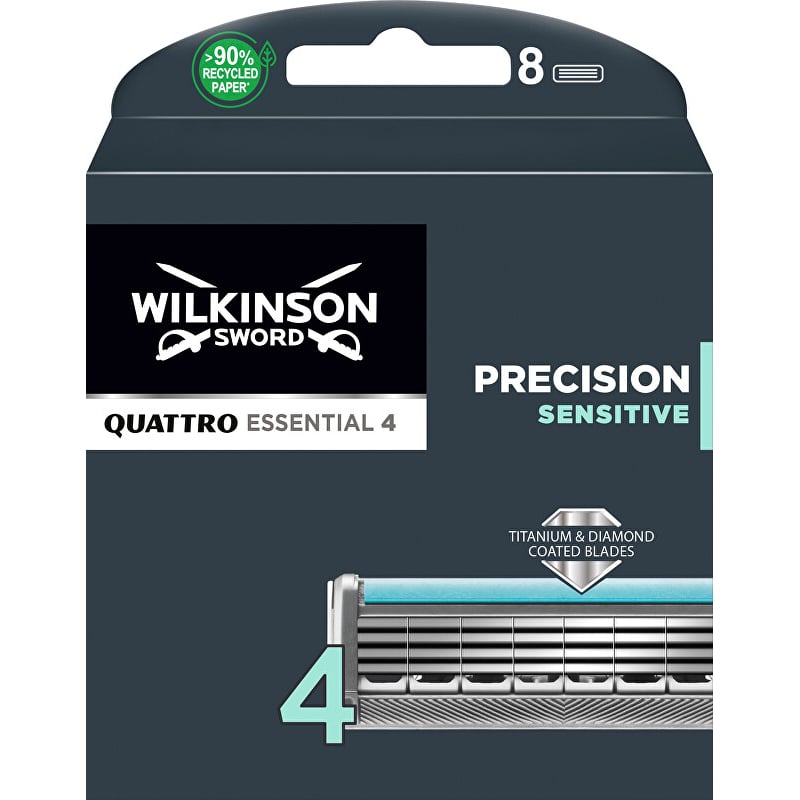 Náhradní hlavice Quattro Essential Precision Sensitive Wilkinson Sword - 8 ks Náhradní hlavice Quattro Essential Precision Sensitive Wilkinson Sword - 8 ks