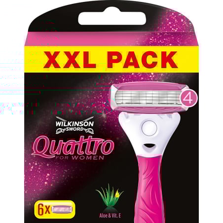 Náhradní hlavice Quattro for Women Wilkinson Sword - 6 ks