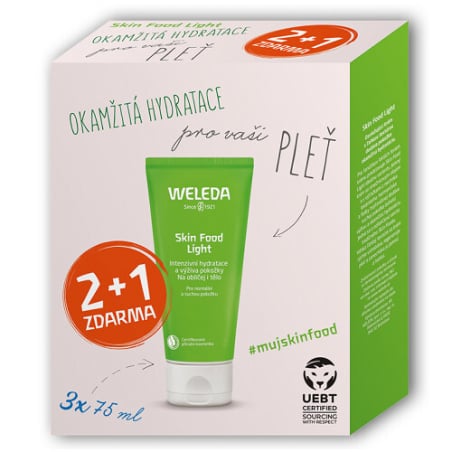 Dárková sada hydratačního a vyživujícího krému Skin Food Light Weleda - 3 x 75 ml