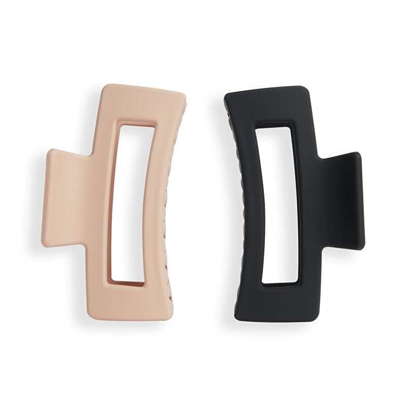 Skřipce do vlasů Nude/Black (Rectangle Matte Clip) Revolution - 2 ks Skřipce do vlasů Nude/Black (Rectangle Matte Clip) Revolution - 2 ks