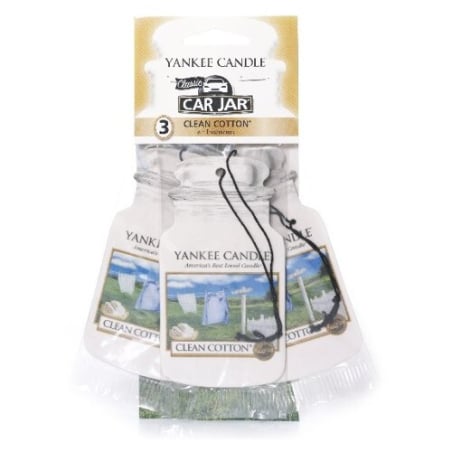 Papírová visačka do auta Čistá bavlna (Clean Cotton) Yankee Candle - 3 ks