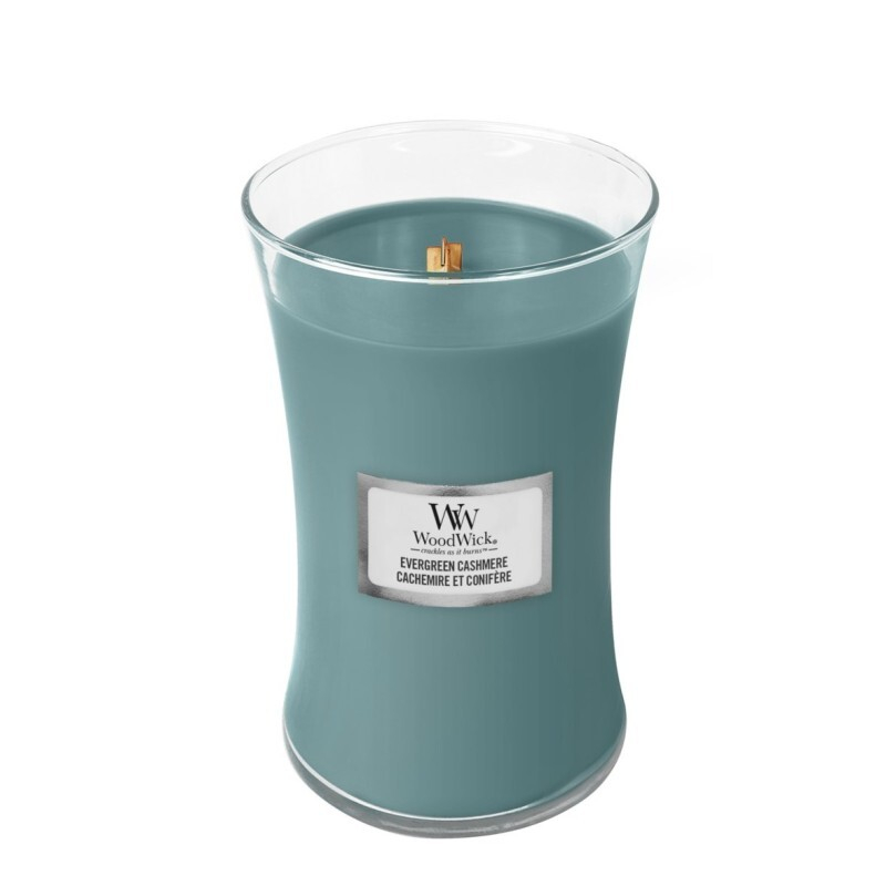 Vonná svíčka váza Evergreen Cashmere WoodWick - 609,5 g Vonná svíčka váza Evergreen Cashmere WoodWick - 609,5 g
