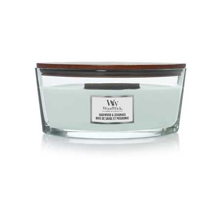Vonná svíčka loď Sagewood & Seagrass WoodWick - 453,6 g