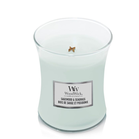 Vonná svíčka váza Sagewood & Seagrass WoodWick - 275 g