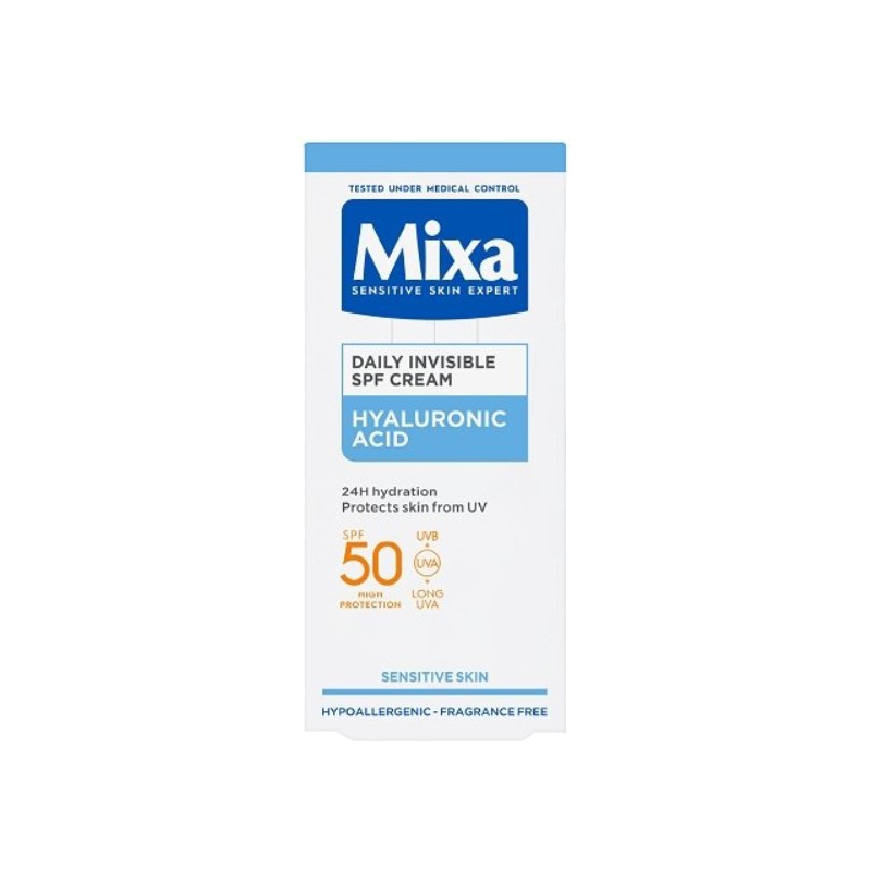Denní hydratační pleťový krém SPF 50 (Daily Invisible SPF Cream) Mixa - 50 ml Denní hydratační pleťový krém SPF 50 (Daily Invisible SPF Cream) Mixa - 50 ml
