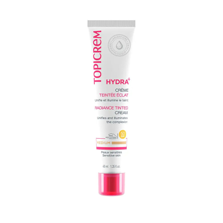 Tónující pleťový krém SPF 50 Hydra+ (Radiance Tinted Cream) Topicrem / Odstín: Medium - 40 ml