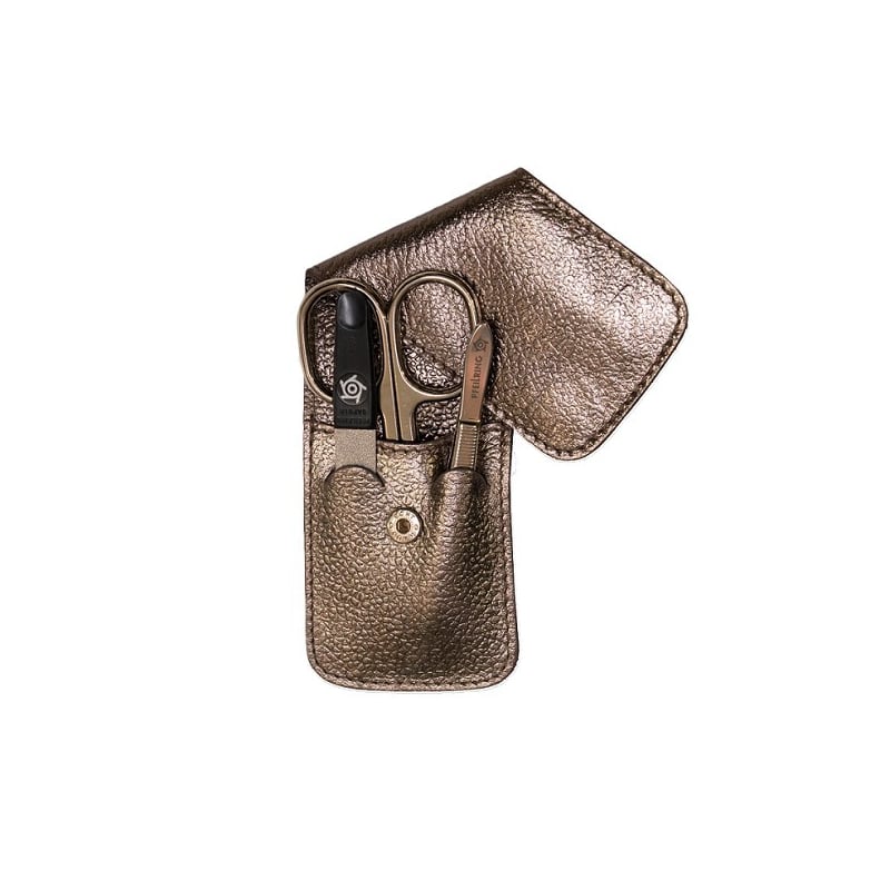 Manikúrová cestovní sada 3 dílná bronzová metalická Pfeilring Solingen