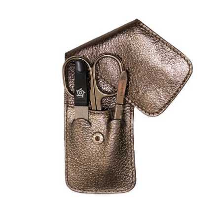 Manikúrová cestovní sada 3 dílná bronzová metalická Pfeilring Solingen