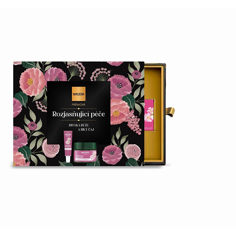Dárková sada rozjasňující péče Divoká růže a Bílý čaj Weleda - 2 ks