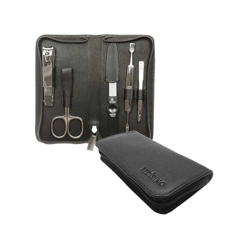 Manikúrová sada z pravé kůže 5 dílná černá Pfeilring Solingen