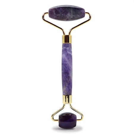 Váleček na kontury obličeje / ametyst (Amethyst Facial Roller) PlumBeauty