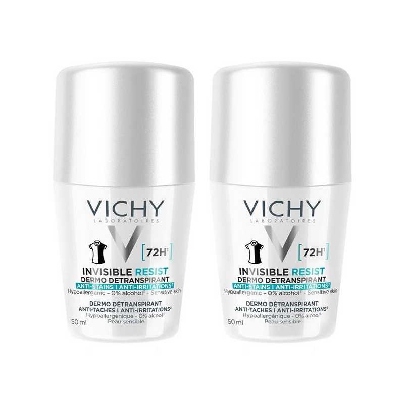 Sada kuličkových antiperspirantů Invisible Resist 72H (Antiperspirant) Vichy - 2 x 50 ml