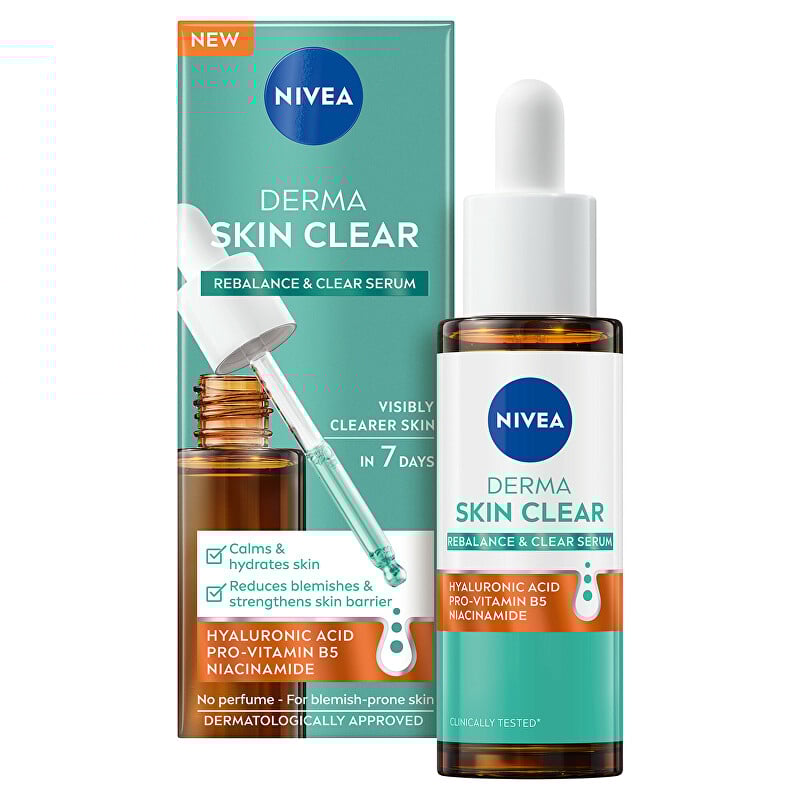 Regenerační a hloubkově hydratační pleťové sérum Derma Skin Clear Serum Nivea - 30 ml Regenerační a hloubkově hydratační pleťové sérum Derma Skin Clear Serum Nivea - 30 ml