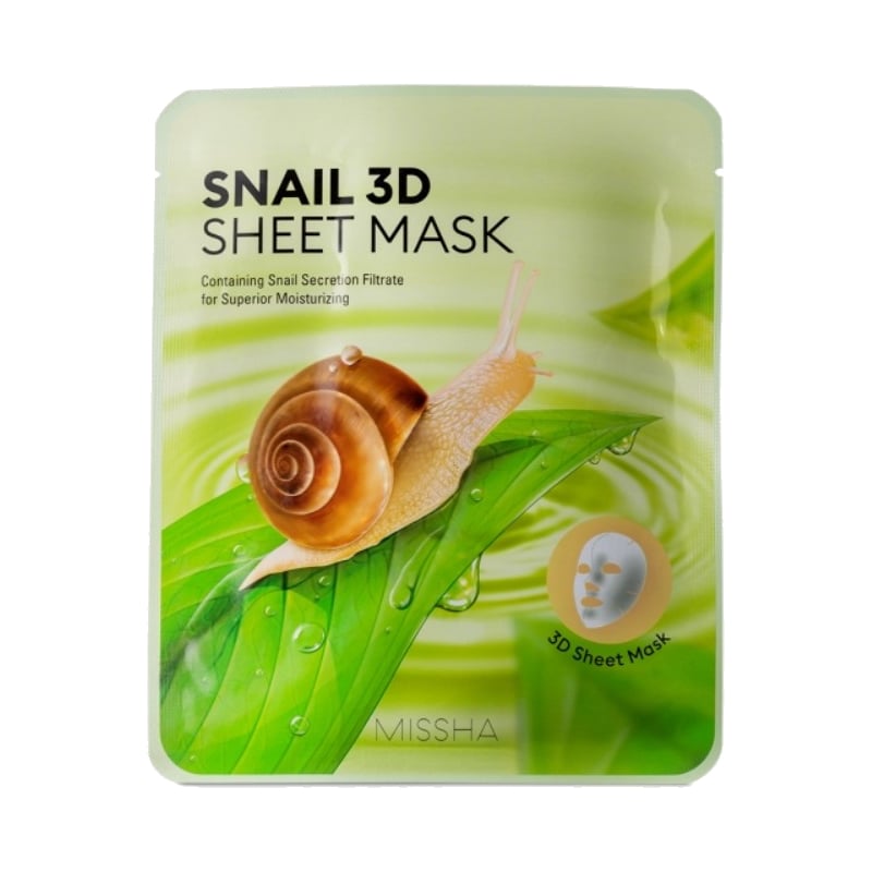 Hydratační pleťová maska se šnečím extraktem Snail 3D (Sheet Mask) Missha - 23 g Hydratační pleťová maska se šnečím extraktem Snail 3D (Sheet Mask) Missha - 23 g